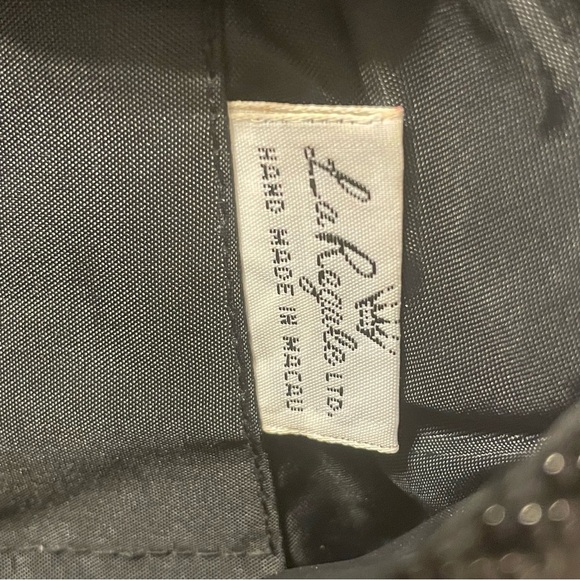 LA REGALE Vintage Beaded Envelope Clutch Gold Chain Evening Party Bag Purse - Picture 6 of 6